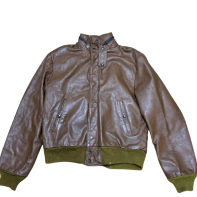 Schott Maid in USA Leather Jacket inner Boa outer Men's 70's Brown authentic
