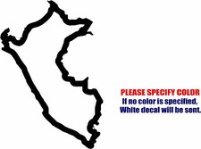 PERU Country Map Graphic Die Cut decal sticker Car Truck Boat Window Bumper 7"