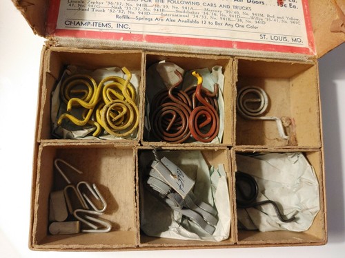 Champ Items #941 Ford Door Lock Spring Assortment + Box Cars 1928 - 41 NOS - Picture 2 of 4