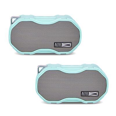 Altec Lansing Baby Boom XL Waterproof Bluetooth Speaker, Wireless 2 Pk, Mint