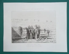 ISRAEL Tomb of Joshua at Tibneh Timna - 2x 1873 Antique Prints