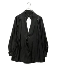 ISSEY MIYAKE men's LUSTER SHIRT size 2 black Solid stylish Tops party USED
