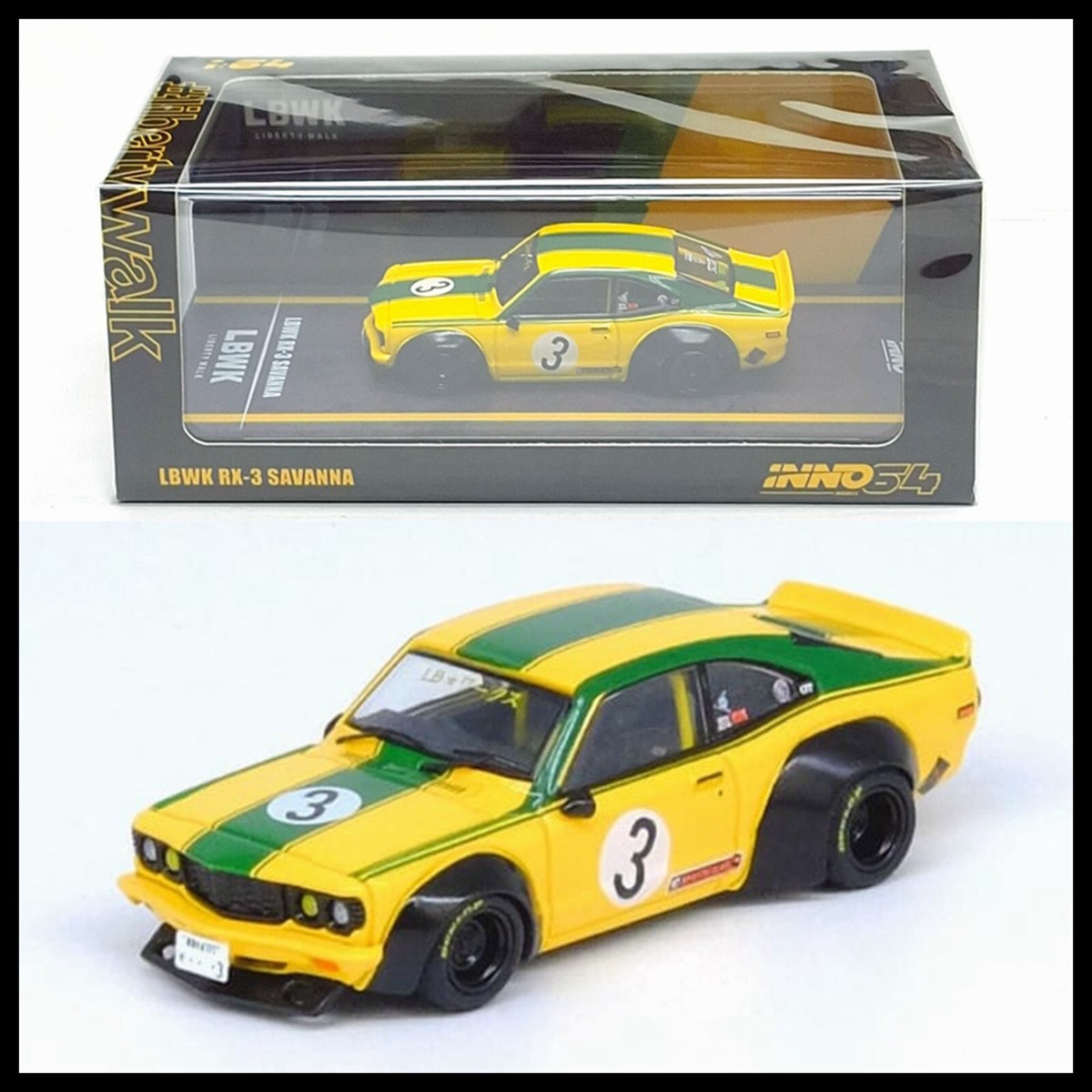 INNO64 イノモデル LIBERTYWALK リバティウォーク RX-3 INNO64 1/64 LBWK Liberty Walk Mazda RX-3 Savanna NEW INNO