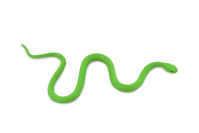 Western Smooth Green Snake, Rubber Reptile, Realistic Model Toy 5'' F3006 B39