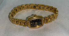 VTG Rare Square Bulova T3 Gold Tone Quartz Analog Ladies Watch 16mm Case - WORKS