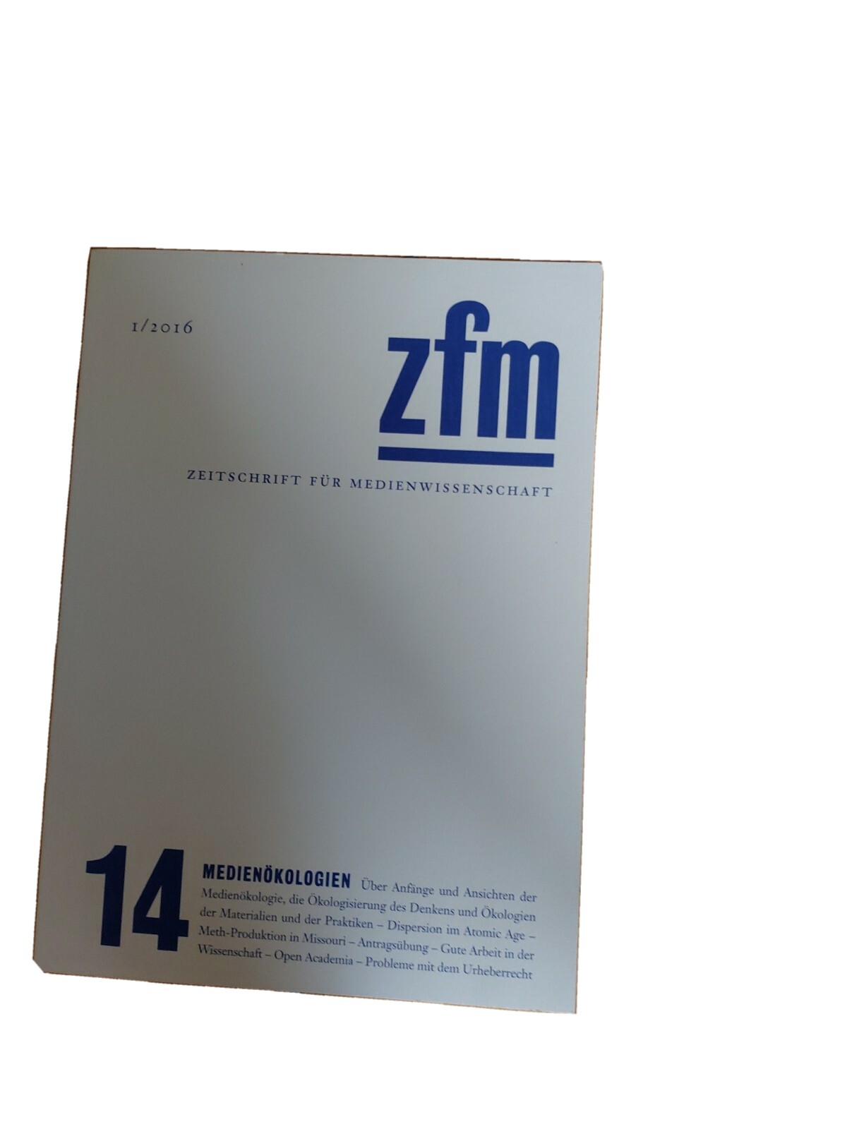 Thumbnail - Zfm Zeitschrift Für Medienwissenschaft 14 1/2016. Ungelesen Also Wie