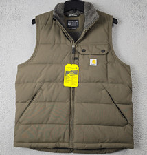 CARHARTT Sherpa INSULATED VEST MENS Small BROWN OUTDOORS Full Zip Puffy NWT