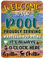 Pool Rules Signs Outdoor Pool Decor Swimming Pool Decorations Accessories 