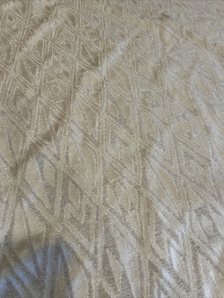 Queen Duvet Cover Metallic Abstract Modern Zip Beige Gold Shiny 86”x87” - Image 4 of 4