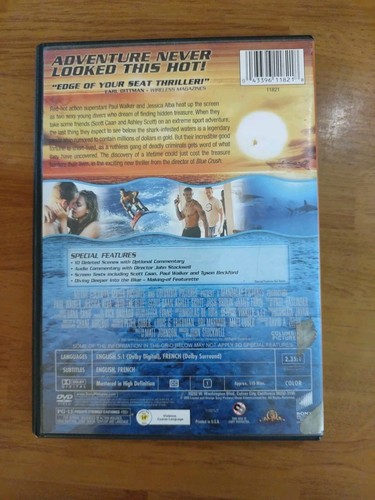 Into the Blue DVD, 2005, Widescreen Edition Paul Walker Jessica Alba - Picture 2 of 2