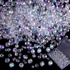 Crystal Glass Beads for Jewelry Making, 500 Pcs Assorted Crystal Beads Bulk,