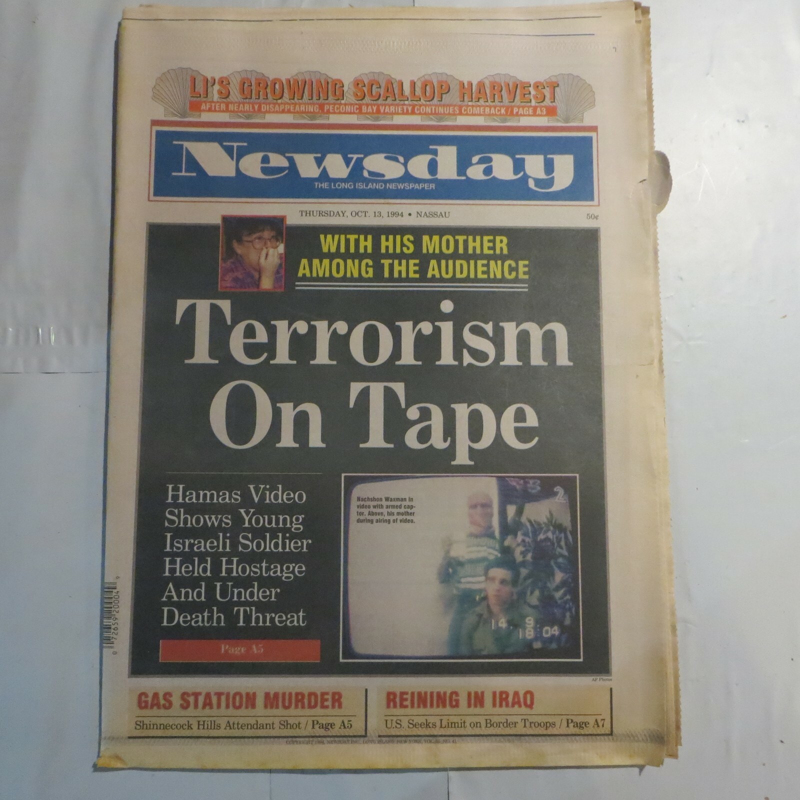 Newsday October 13 1994 Terrorism on Tape Hamas Video Hostage Situation