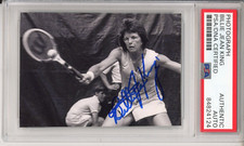 BILLIE JEAN KING SIGNED PHOTO PICTURE CARD PSA DNA COA AUTOGRAPHED WIMBLEDON