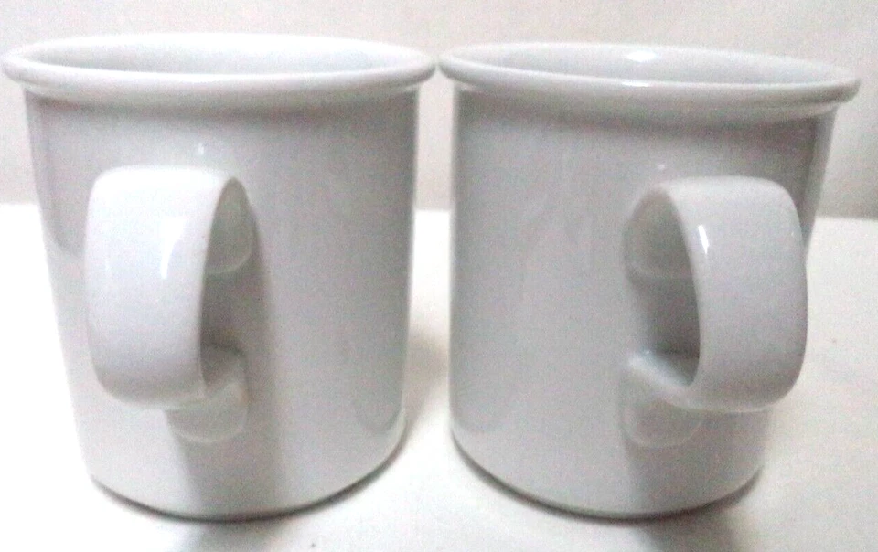 Dansk Cafe Blanc白色陶瓷马克杯套装2个微型餐具安全12盎司 — 第 4/4 张图片