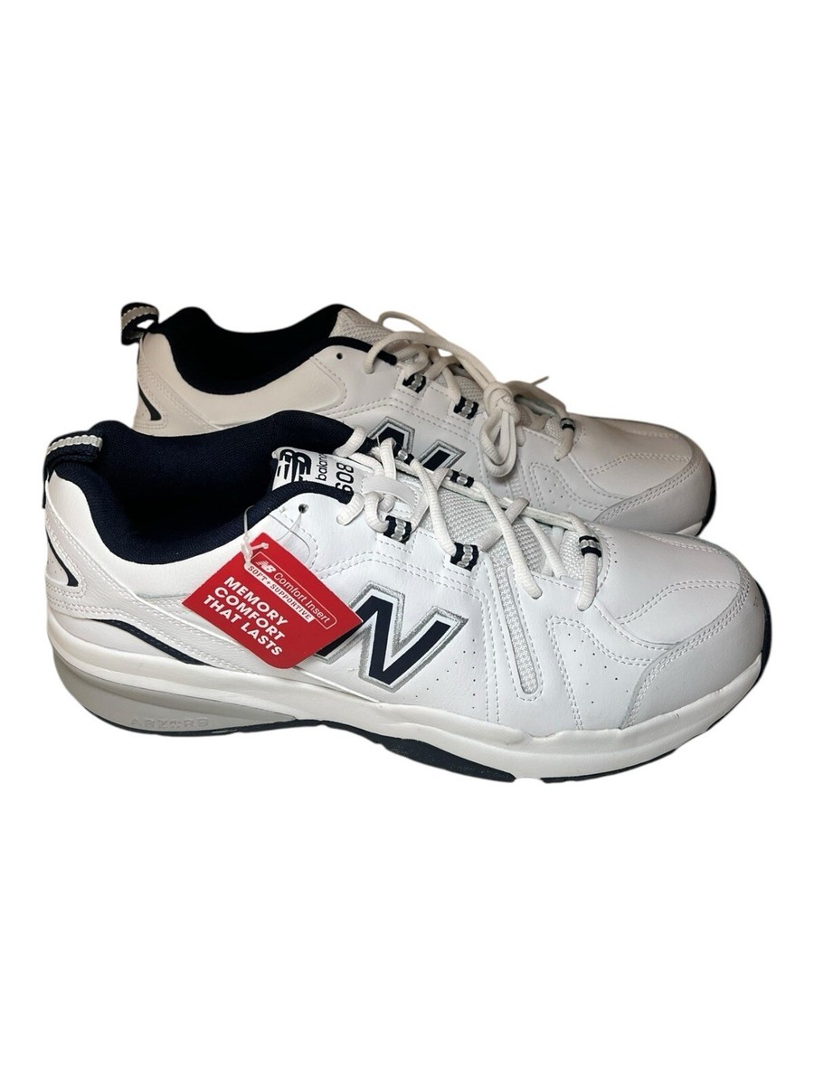 New Balance 608 White Navy Mens Casual Comfort Training Sneaker Shoes  MX608WN5