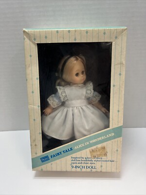 SEARS~FAIRY TALE DOLL~ALICE IN WONDERLAND~9'' DOLL~ROOTED HAIR~OPEN & CLOSE EYES