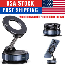 Vacuum Magnetic Car Phone Holder - Zinc Alloy Suction Mount Adjustable 360