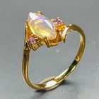 Jewelry gemstone Natural Opal Ring 925 Sterling Silver Size 6 /R471983