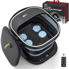 Puboo Collapsible Foot Spa Bath Massager with Heat, 95-115°F Dark Blue 