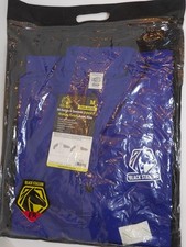 💥Black Stallion Welding Jacket Blue With Leather Sleeves Size Med-FREE SHIP