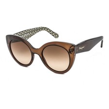 Salvatore Ferragamo Women's Sunglasses Crystal Brown Acetate Frame SF964S 210