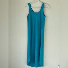Natori Blue Tank Silky Dress Sleeveless. Aquamarine, Robins Egg, Blue Heaven