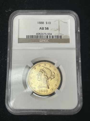 SASA 1888 Gold $10 Liberty Ngc Au58