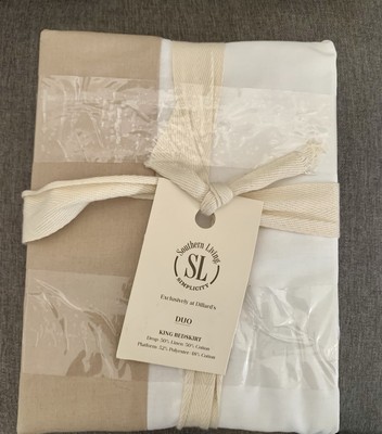 NWT Southern Living Simplicity DUO King Bedskirt Linen Blend Hummus