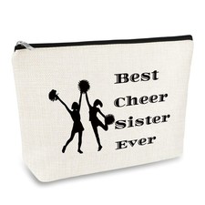 Cheer Gifts Cheer Sister Makeup Bag Gifts for Girls Women Cheerleader Gifts C...