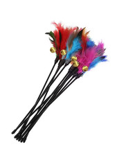 5Pcs/Set Cat Interactive Wand Colorful Feather Chicken Feather Cat Stick Bell Po