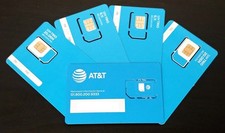 AT&T Mexico Network. Lot Of 5 Pieces AT&T Mexico-Triple Cut Replacement Sim Card