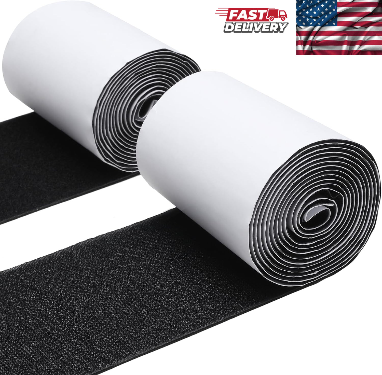 4.4 Inches x 7 Feet Strong Sticky Back Heavy Duty Hook and Loop Tape Adhesive