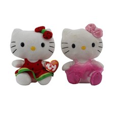 Ty Beanie Babies Hello Kitty Sanrio Plush Watermelon Ballerina Tutu Set of 2