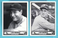 (2) LOU GEHRIG VINTAGE ALS LES TURNER FOUDATION CARDS VERY RARE GIVEAWAY B&W