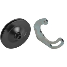 Power Steering Bracket and Single Groove Pulley, fits Small Block Chevy
