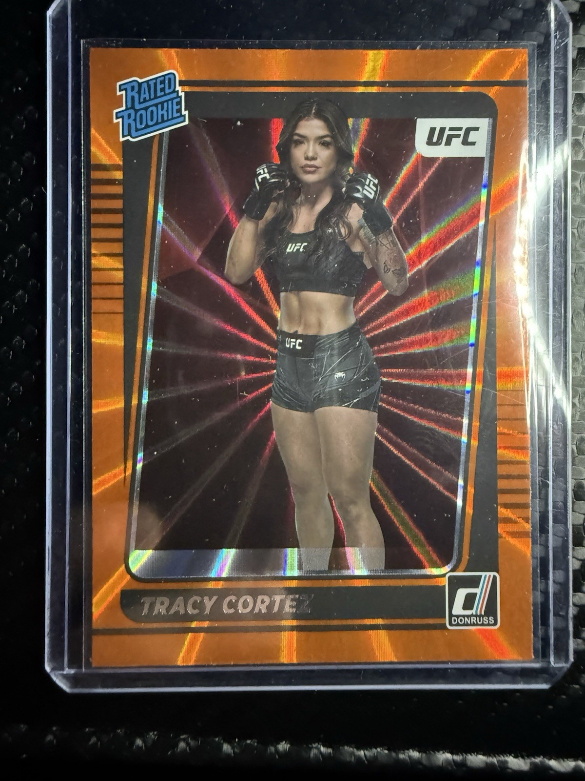 2022 Donruss UFC - Rated Rookie Tracy Cortez #210 Holo Orange Laser (RC)