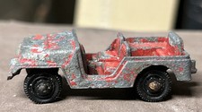 1950’s-60’s TootsieToy Diecast Army Jeep Red Made in USA 1:64 Scale STAR ON HOOD