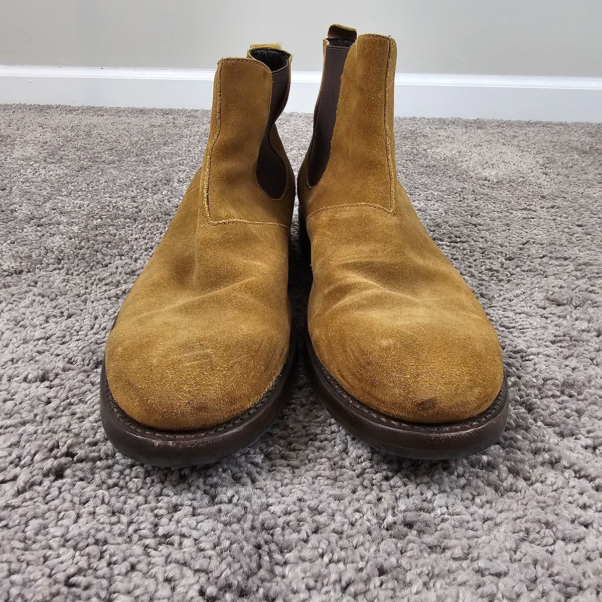 Wolverine 1000 Mile Chelsea Boots Mens 9.5D Tan Suede Pull  display picture 2