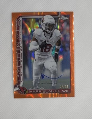 2025 Topps Chrome Marvin Harrison Jr. Auto /25 Orange Lava BA-MH Last Print (AZ)