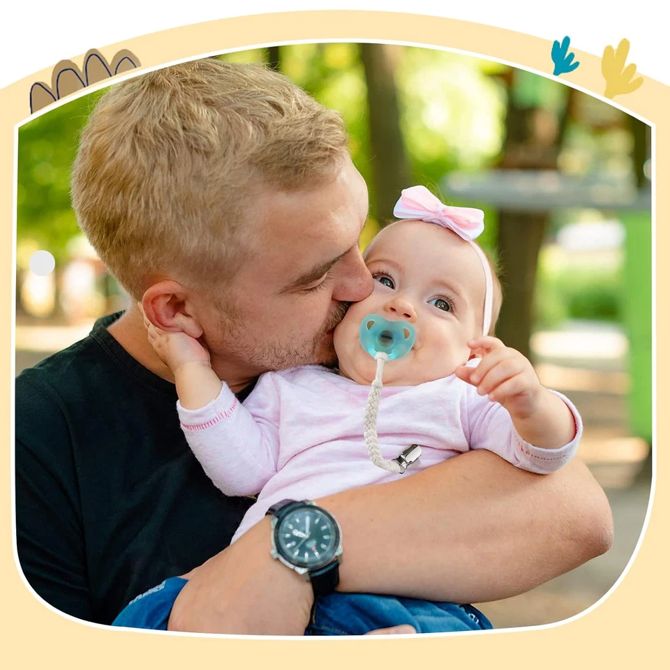 Baby Pacifier Clip, 7 Pack Baby Pacifier Holder Leash for Boys and Girls,100% Ha - Image 4 of 4