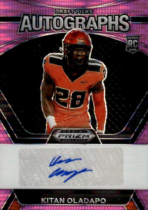 Kitan Oladapo Panini Prizm Draft Picks Draft Picks Autographs #DPAKOO Neon Pink Pulsar