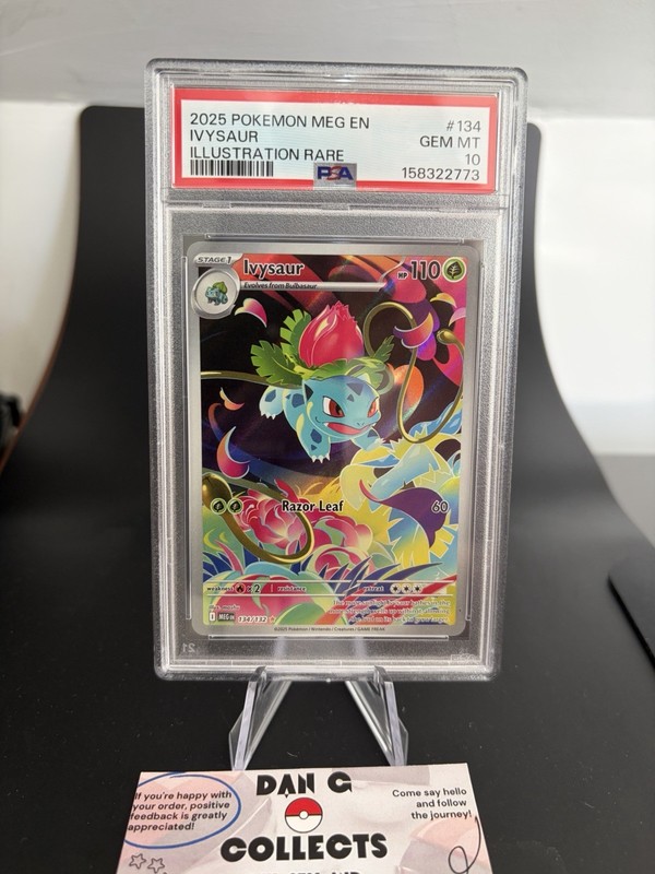 PSA 10 GEM MINT Pokemon TCG - Ivysaur 134/132 Mega Evolution Illustration Rare
