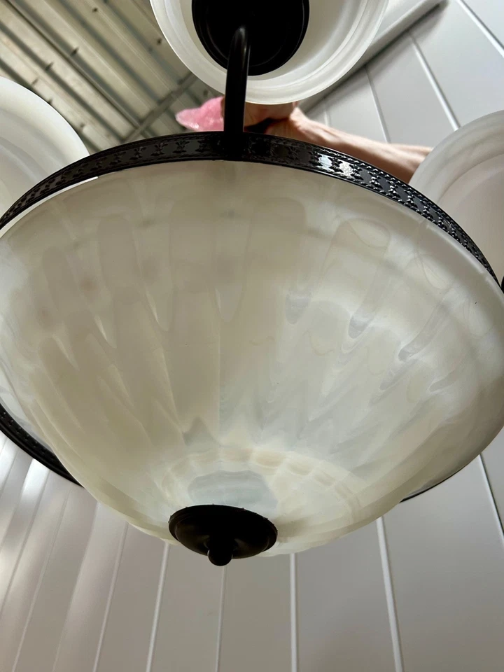 Vintage Italian Murano Glass Chandelier – Five Lamps - Image 3 of 4