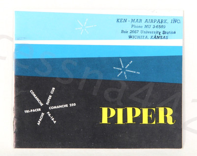 PIPER Factory Vintage 1958 Models Original Complete Brochure USA 10 Pages Rare