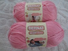 2 - 5 oz. Bernat SOFTEE BABY Light 3 ACRYLIC 30205 PRETTIEST PINK, 2 Lots YARN