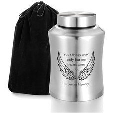 Large Stainless Steel Urn for Human Ashes