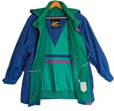 London Fog Women's Coat Detachable Hood W/ Zip Out Lining Blue-Vibrant-Sz 10 VTG