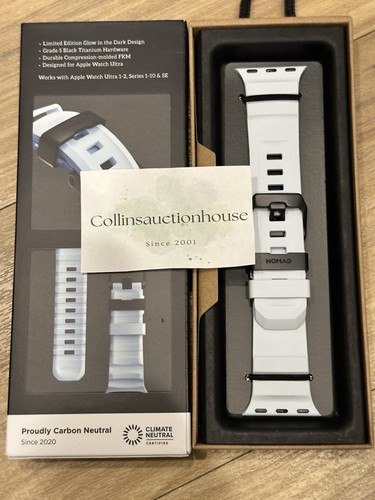 Nomad Rocky Point Black Titanium Icy Blue Glow Apple Watch Band 45/46/49mm LE - Photo 3 sur 5