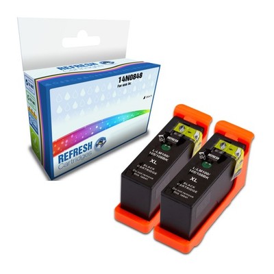 Refresh Patronen schwarz 100XL Tinte DOPPELPACK kompatibel mit Lexmark Druckern