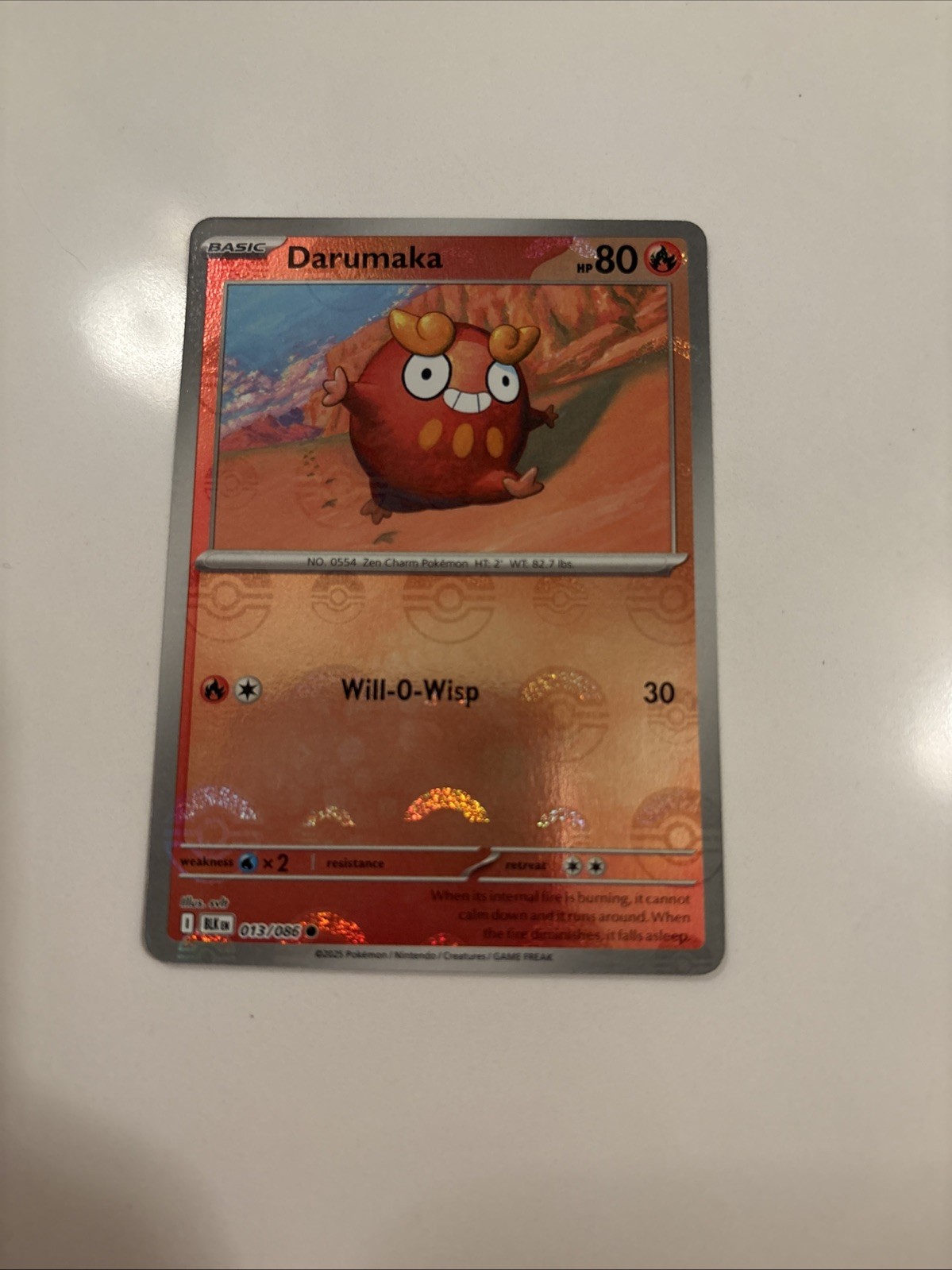 Darumaka (POKE BALL Pattern) 13/086 | NM HOLOFOIL | SV: Black Bolt Pokemon TCG